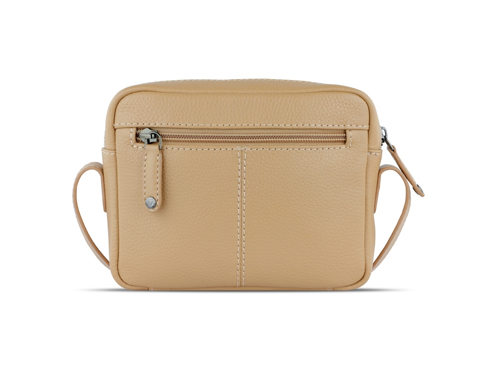 Сумка кросс-боди женская BUGATTI Elsa, песочного цвета, воловья кожа/полиэстер, 19х5,5х14 см-6