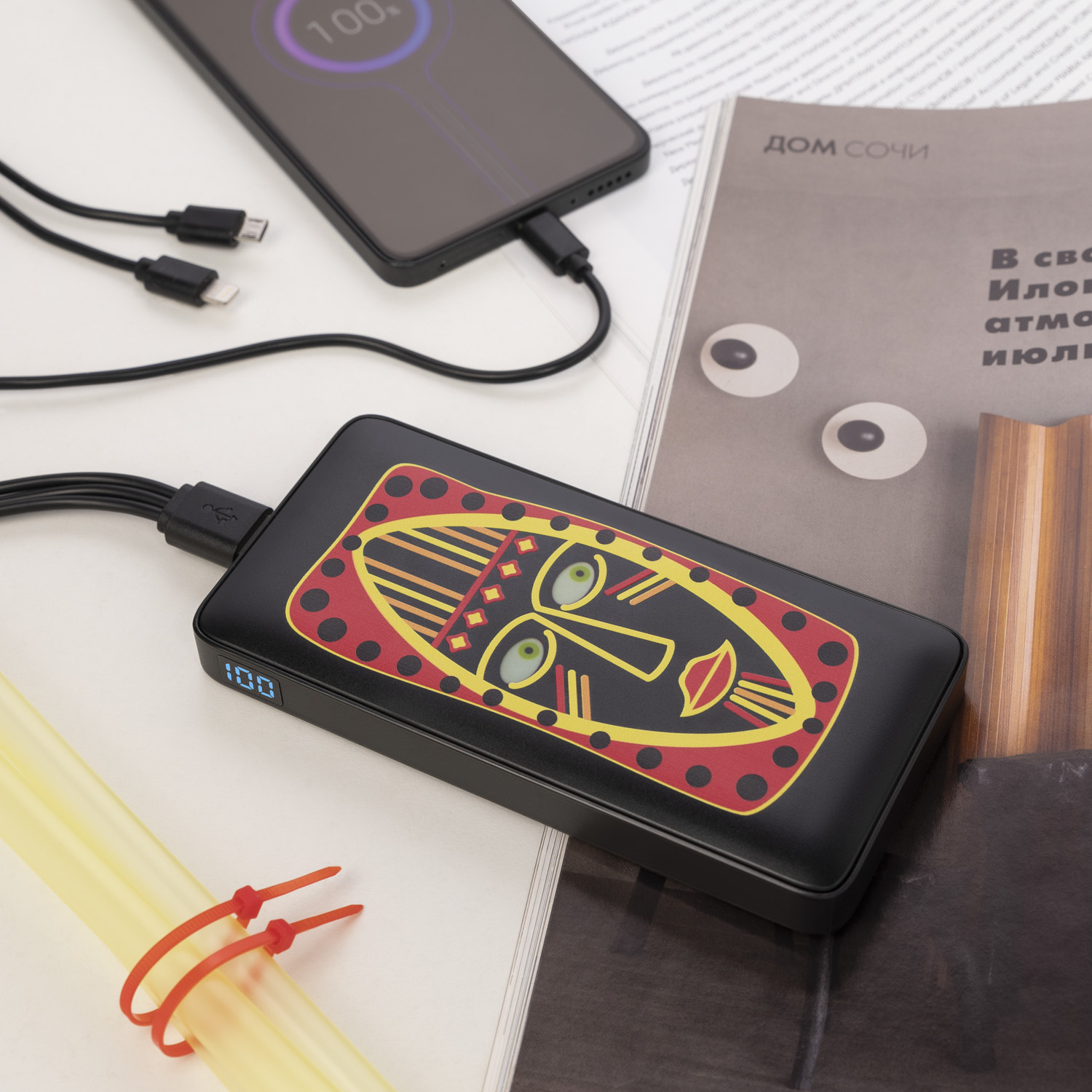 Внешний аккумулятор с цветной подсветкой Ancor PD Max Plus 10000 mAh, черный-8