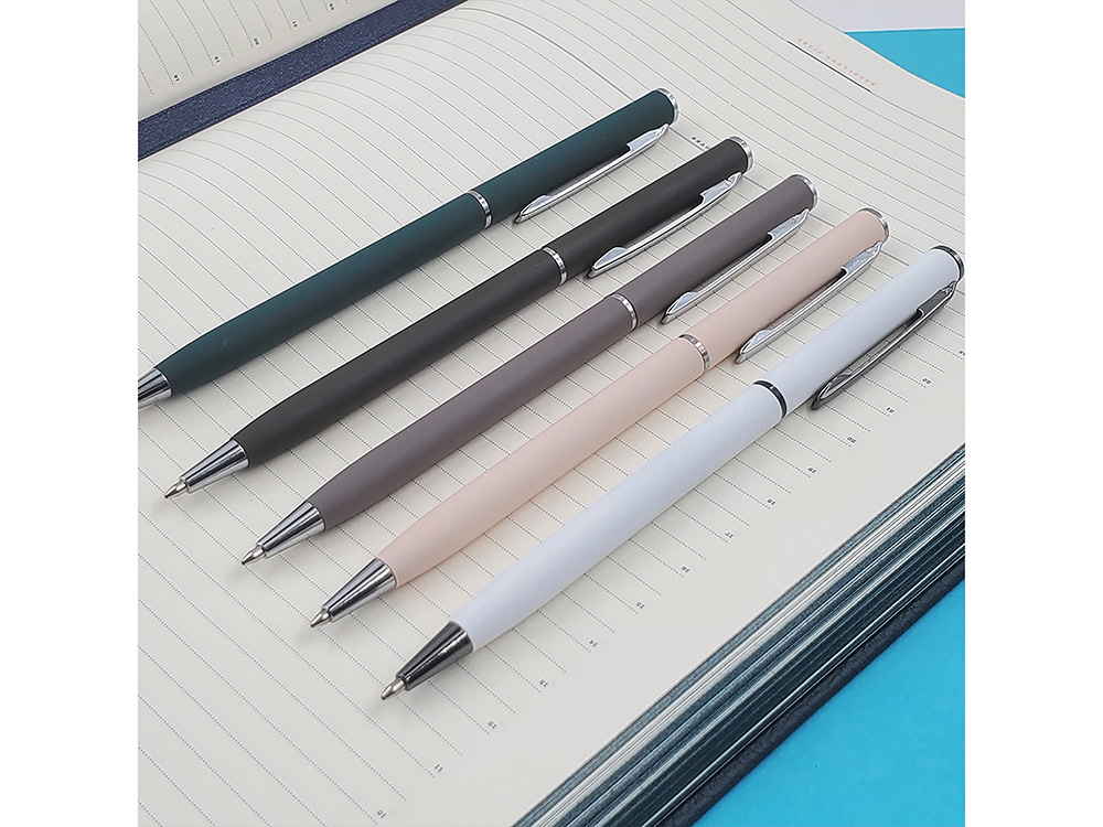 Ручка шариковая автоматическая BrunoVisconti® PALERMO цвет корпуса серый, soft-touch, 0.7 мм-4