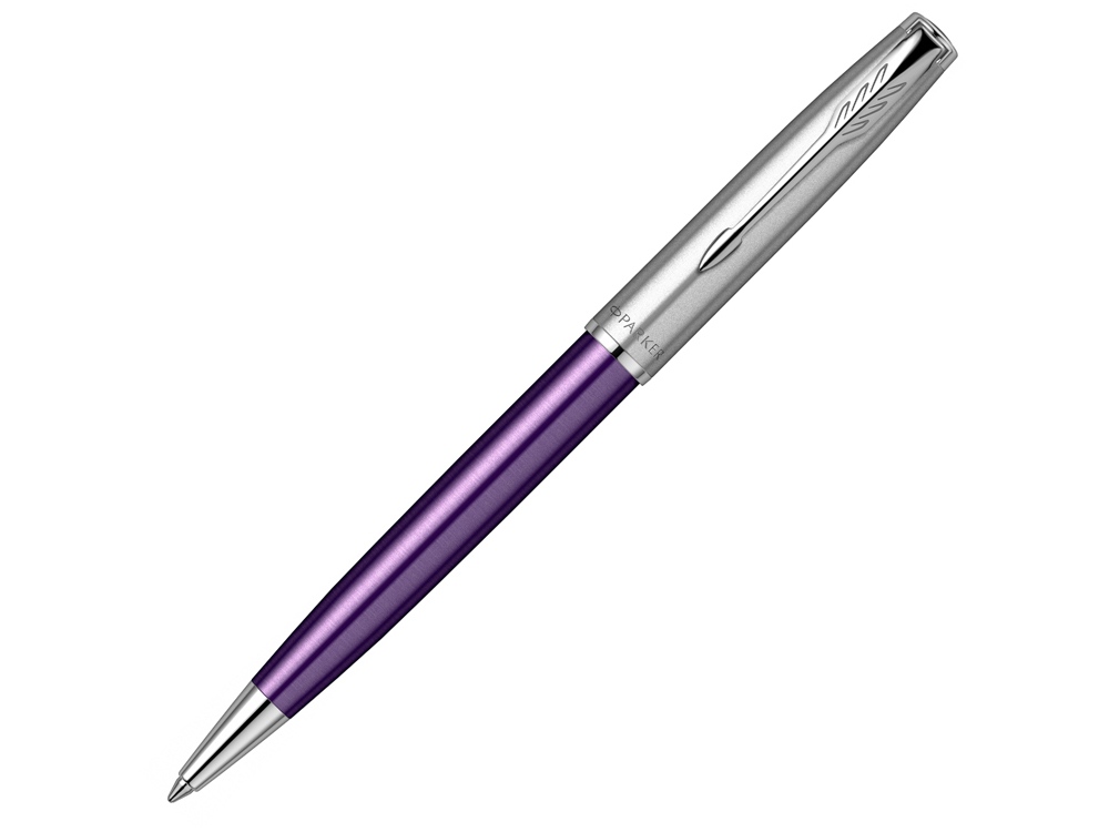 Шариковая ручка Parker Sonnet Essentials Violet SB Steel CT, цвет чернил black, перо: M, в подарочной упаковке.-0
