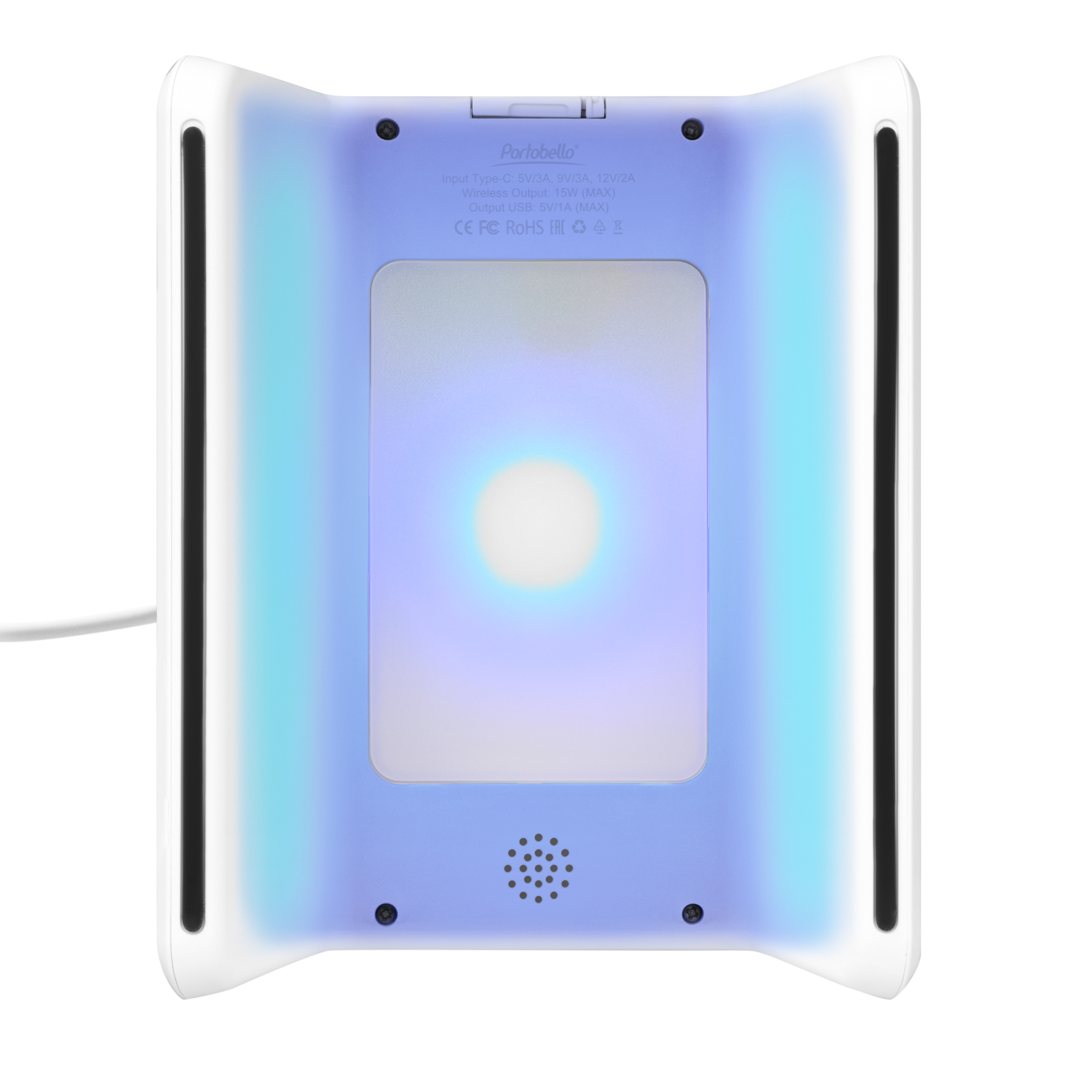 Зарядная станция с часами 15W Flame, белая-6