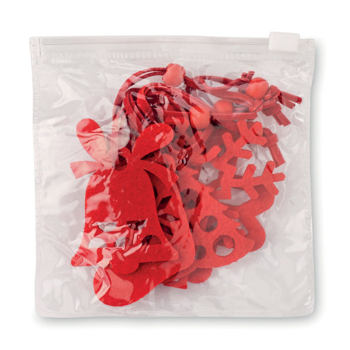 Набор фетровых подвесок, красный-6