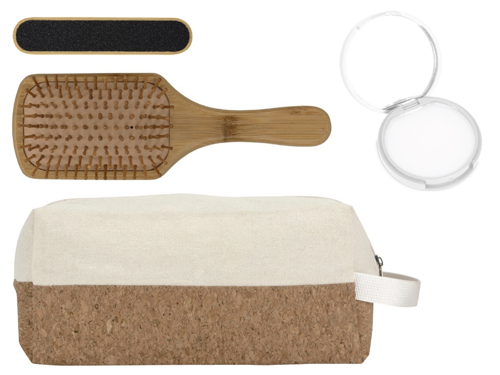 Подарочный набор с пилкой, бальзамом и расческой, белый-0