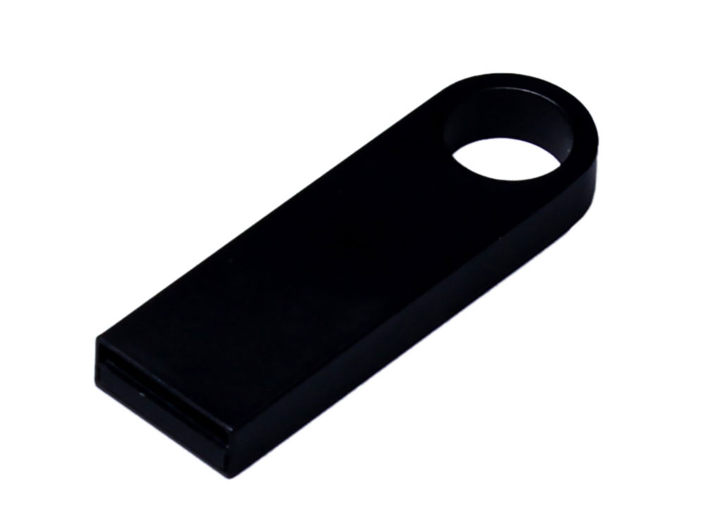 USB 2.0-флешка на 64 Гб с мини чипом и круглым отверстием, черный-1