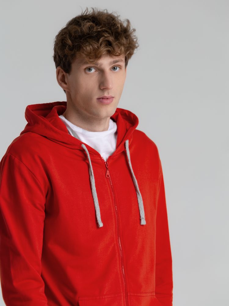 Толстовка на молнии с капюшоном Unit Siverga, красная-4