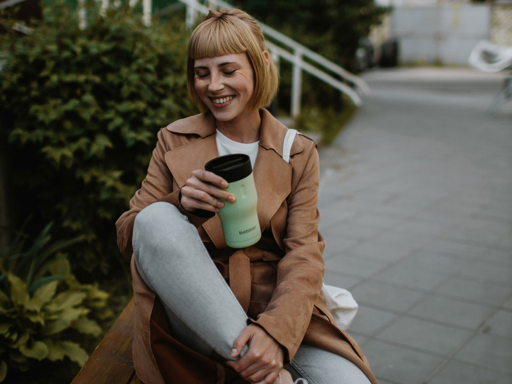 Термос питьевой, вакуумный, бытовой, тм bobber. Объем 0,35 литра. Артикул Tumbler-350 Mint Cooler-8