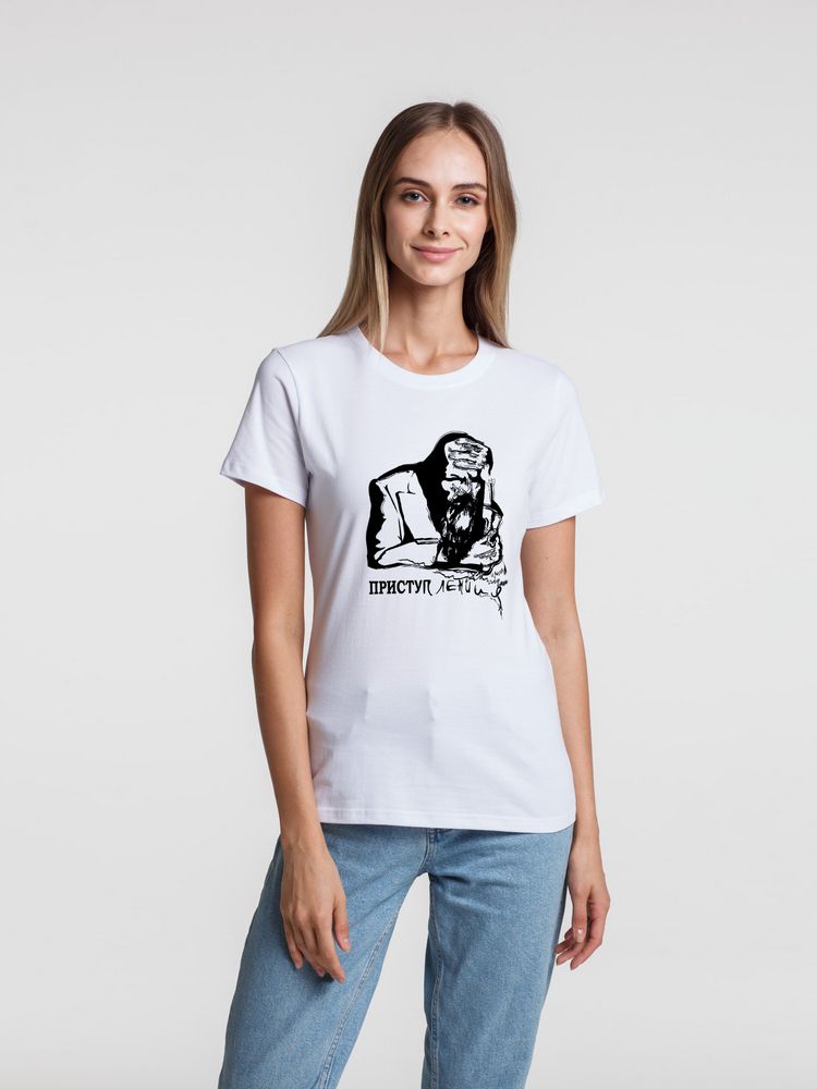 Футболка женская «Приступ лени», белая-0