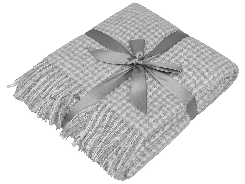 Акриловый плед Harp 130x180 см, белый/холодный серый-4