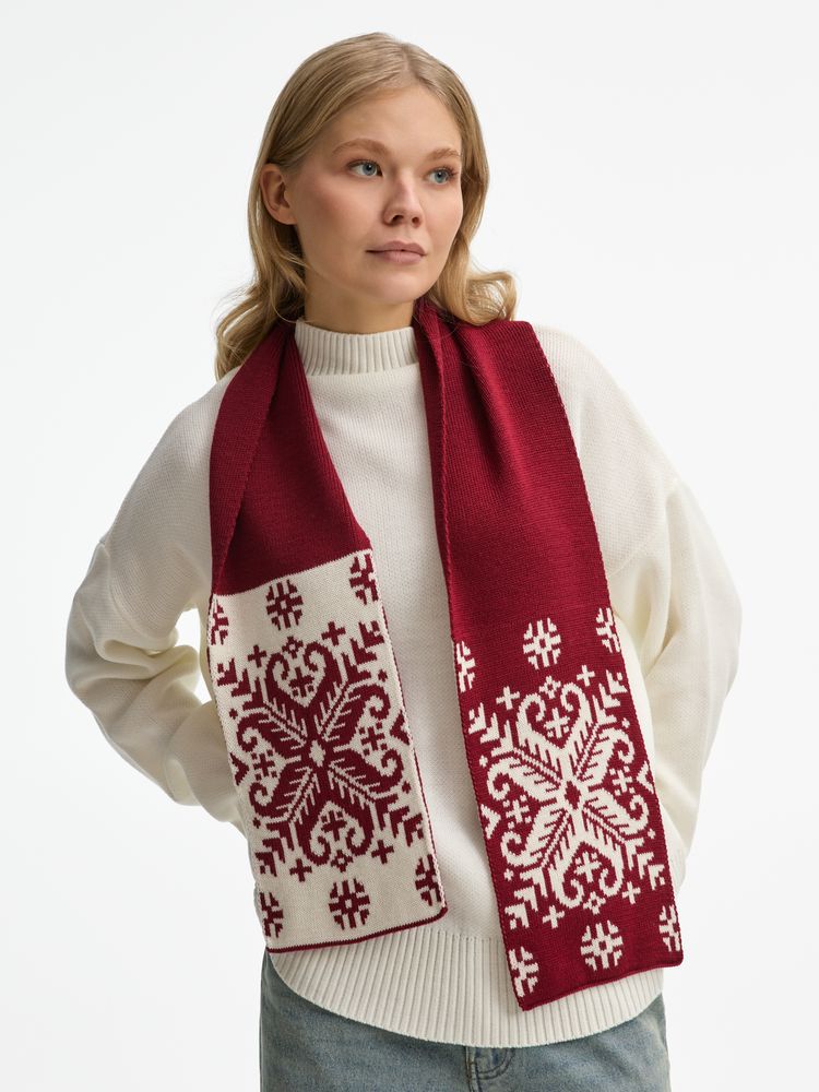 Шарф Wintertude M, красный с белым-3