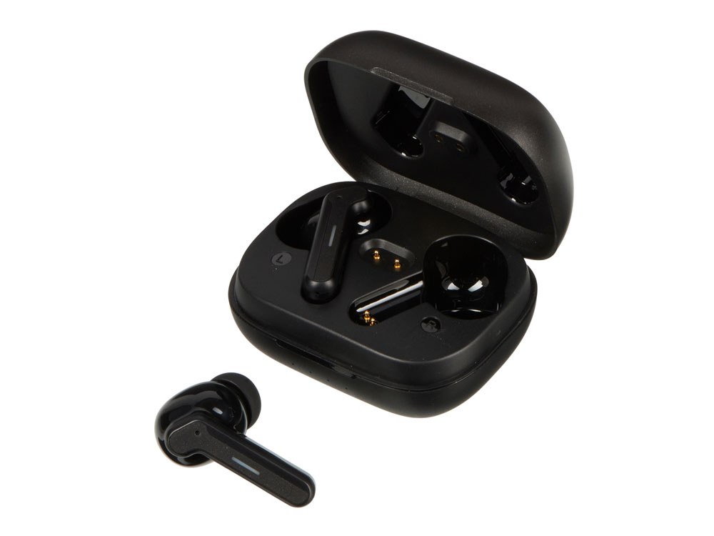 Беспроводные наушники с шумоподавлением c подсветкой лого Lites, черные-1