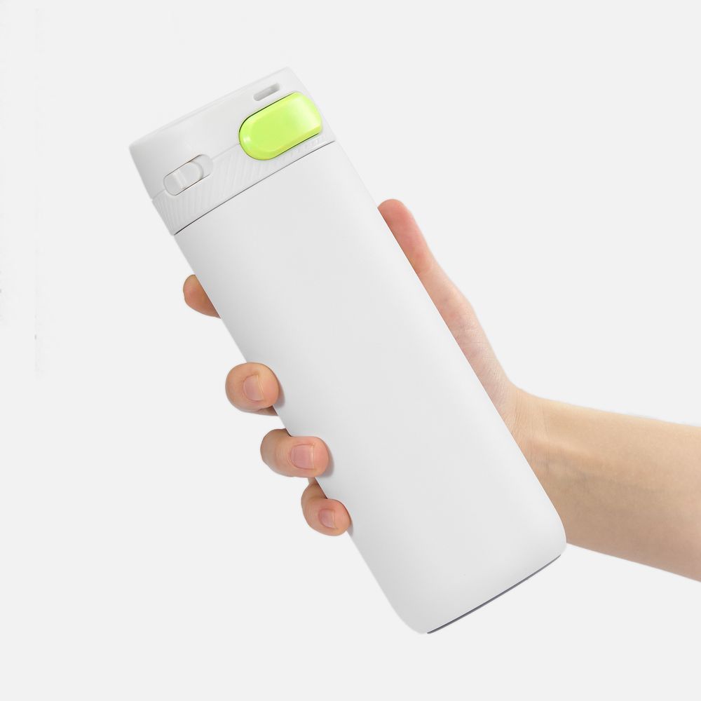 Термостакан X1 с цветной кнопкой, белый с желтым-2