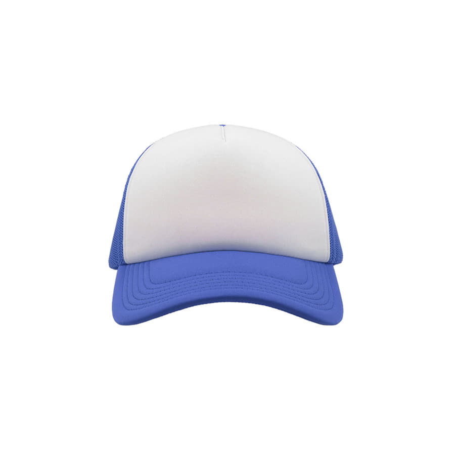 Бейсболка RAPPER, 5 клиньев, пластиковая застежка, белый, синий-4