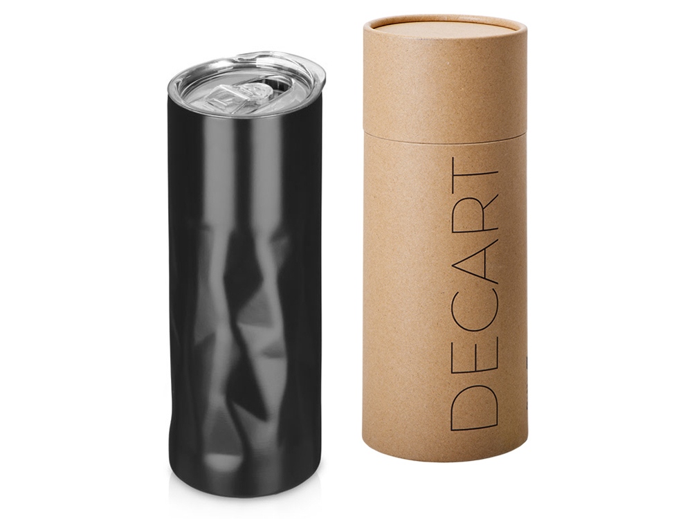 Вакуумная термокружка Decart, 450 мл, тубус, черный-0