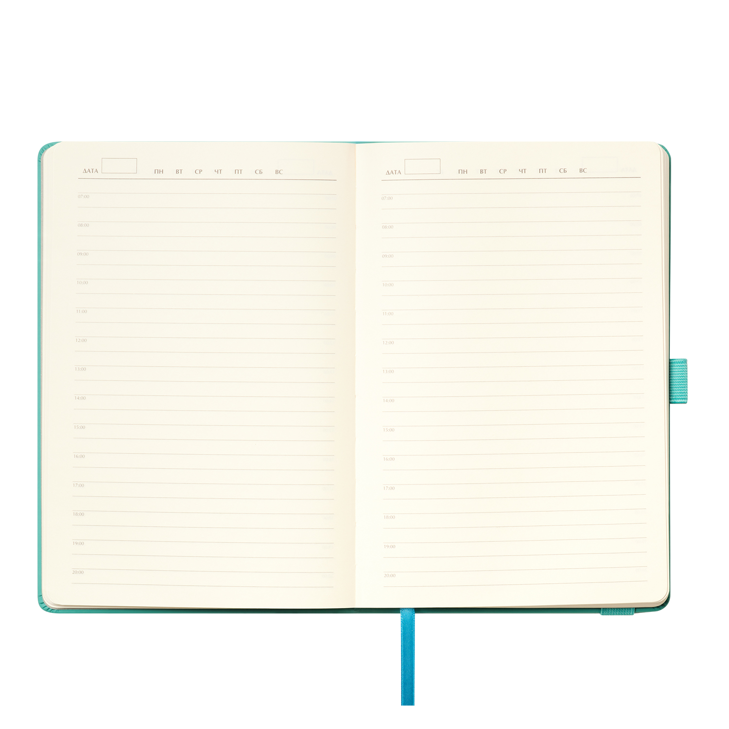 Ежедневник Альфа (Alpha) недатированный, бирюзовый/серый-7