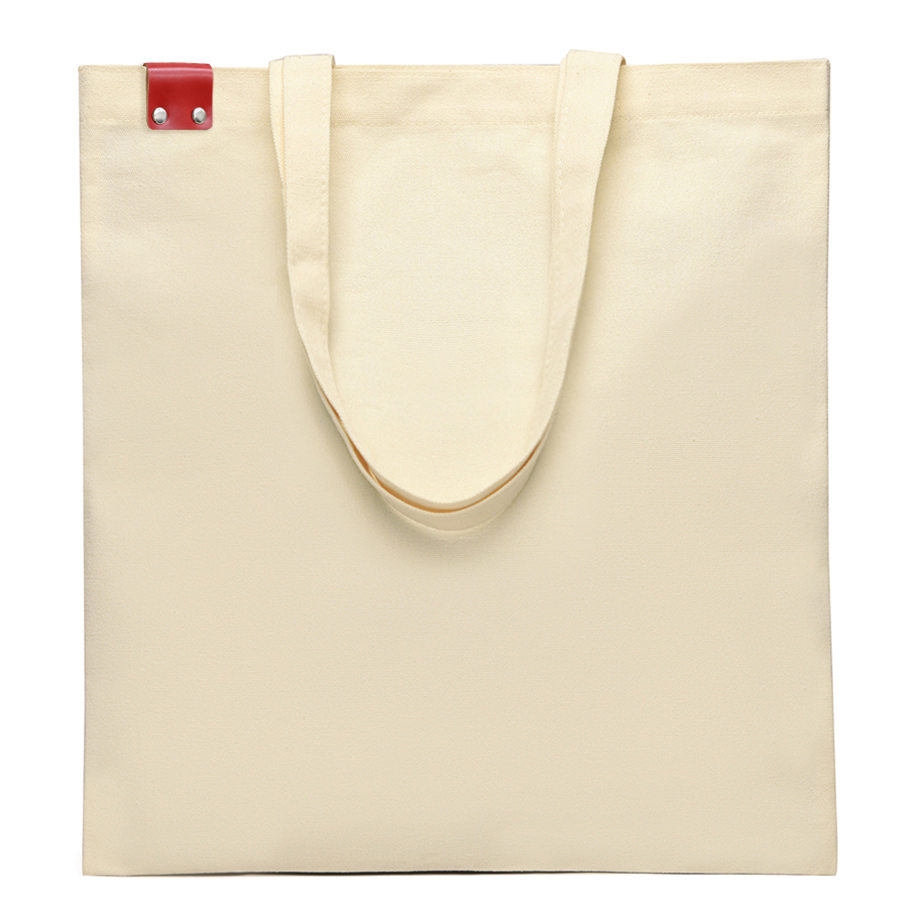 Сумка для покупок IVORY 325 г/м² с PU нашивкой, Красный-1