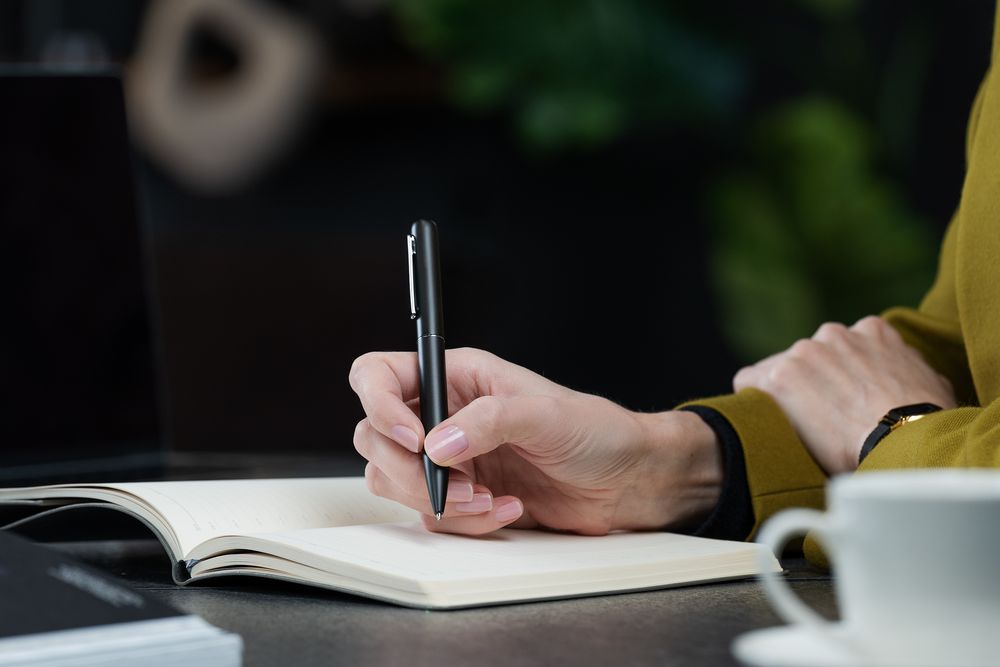 Ручка шариковая Scribo, матовая серая-3