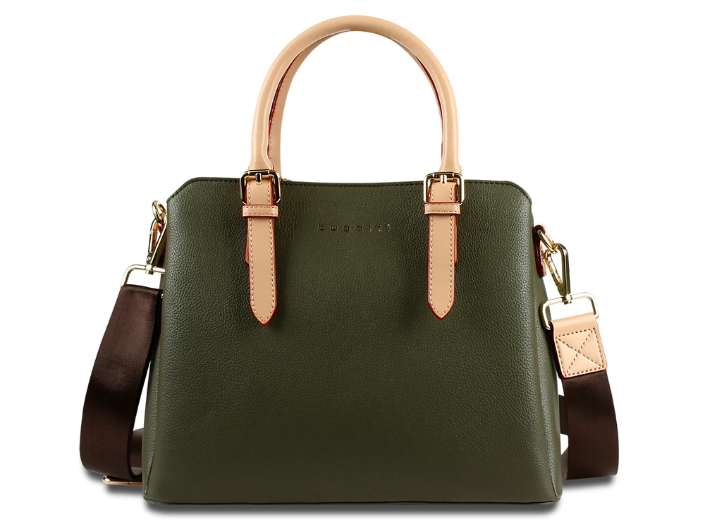 Сумка женская BUGATTI ЭЛЛА | ELLA, оливковая, полиуретан, 30х12х23 см-1