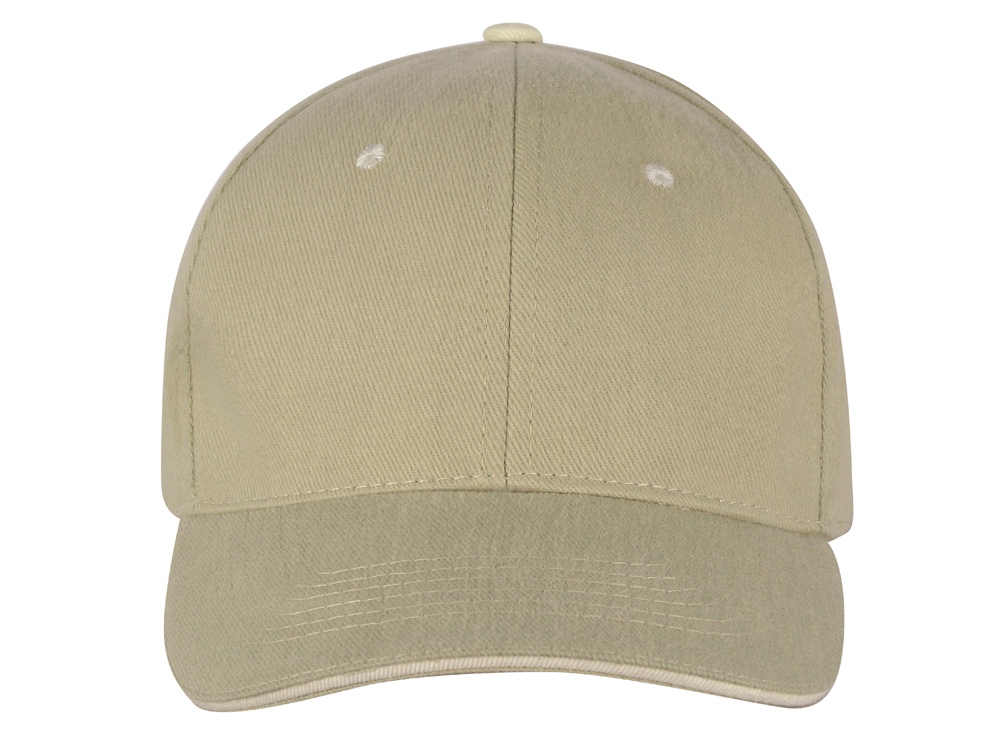 Бейсболка New Castle F 6-ти панельная, оливковый/натуральный-1