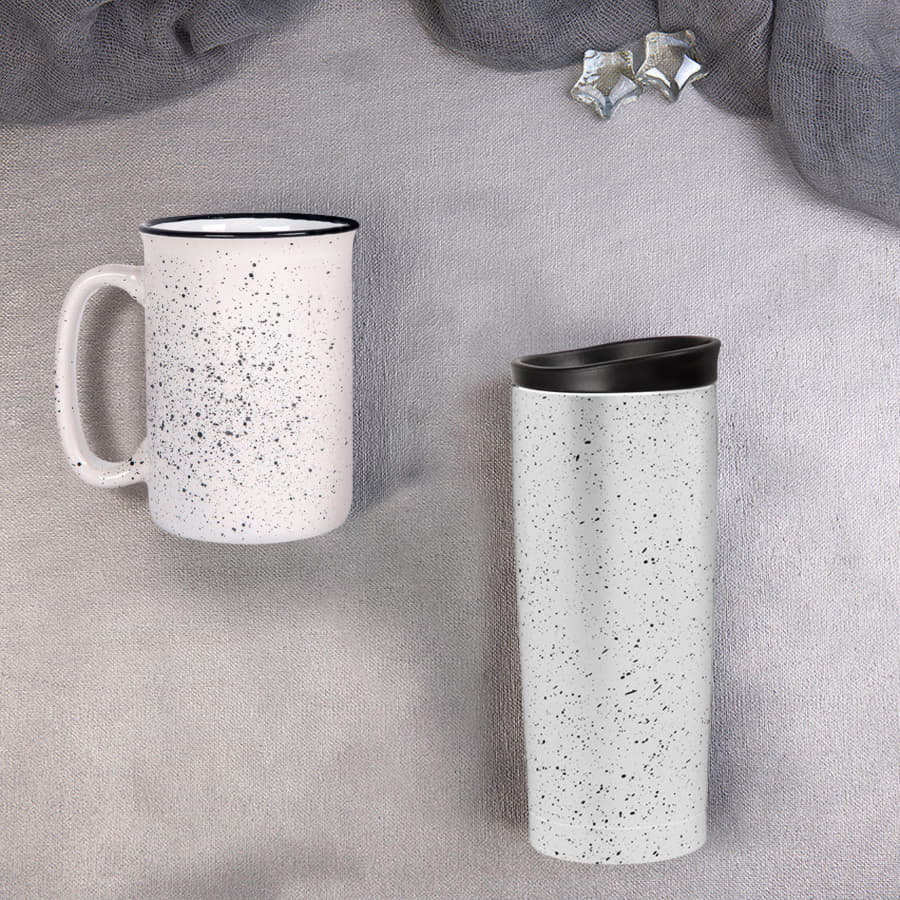 Набор подарочный STARLIGHT: термокружка, кружка, коробка со стружкой, белый, бежевый, белый-1