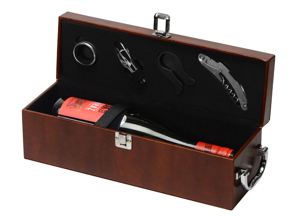 Набор аксессуаров для вина в подарочной коробке Fabrizio, коричневый-2