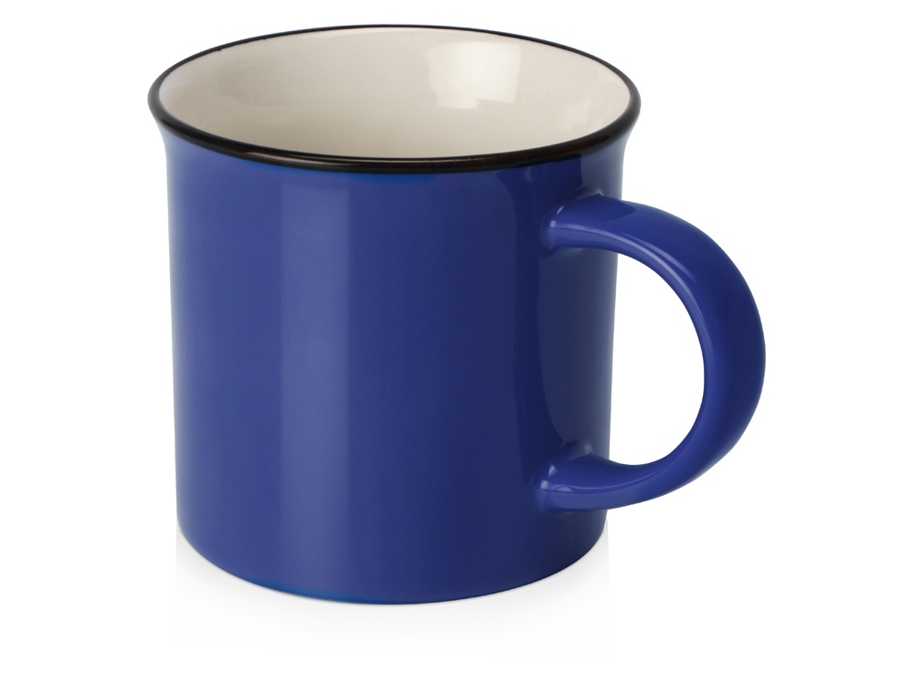 Кружка Countryside S с черным ободком, белая внутри, цветная снаружи, синий-0