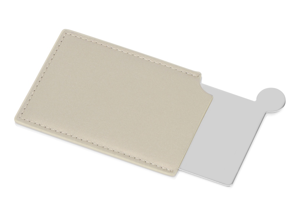 Зеркало в чехле Style, серебристый/бежевый-1