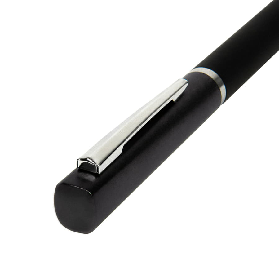 Ручка шариковая M1, пластик, металл, покрытие soft touch, черный-1