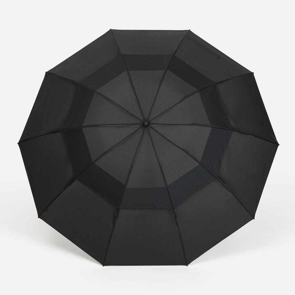 Зонт обратного сложения twoGether с двойным куполом, черный-1