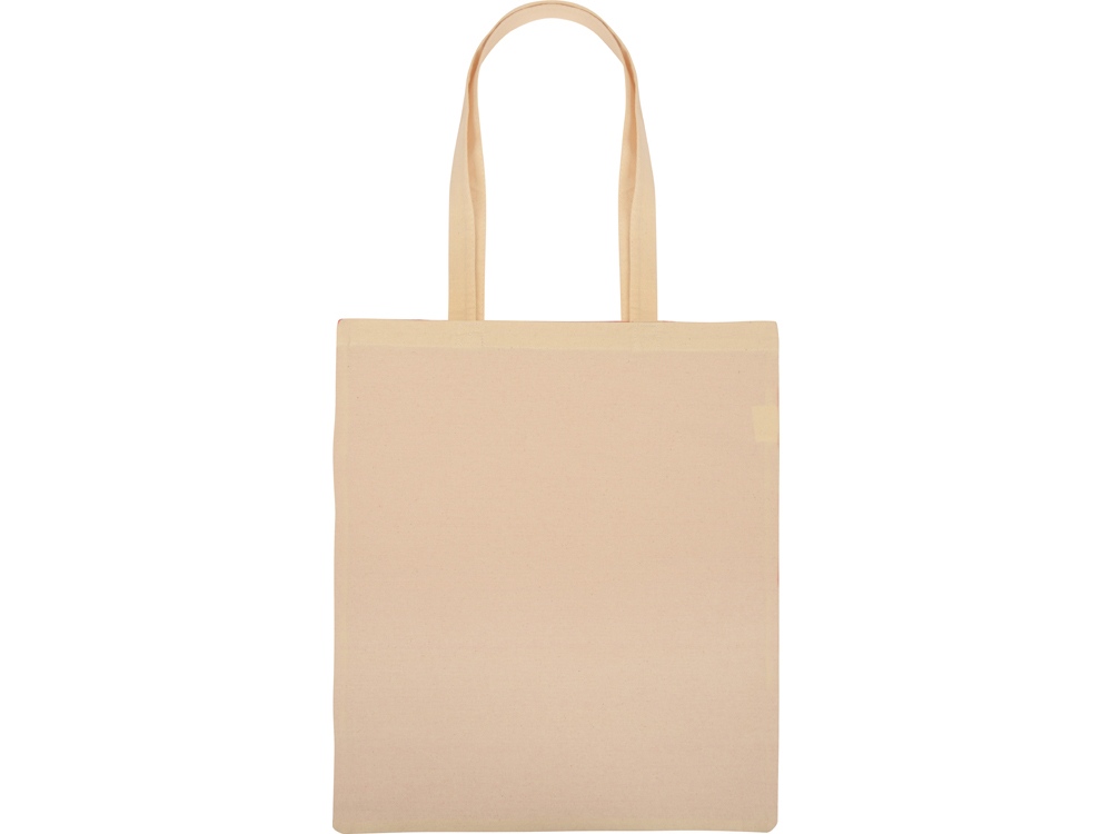 Сумка для шопинга Twin двухцветная из хлопка, 180 г/м2, красный/натуральный-6