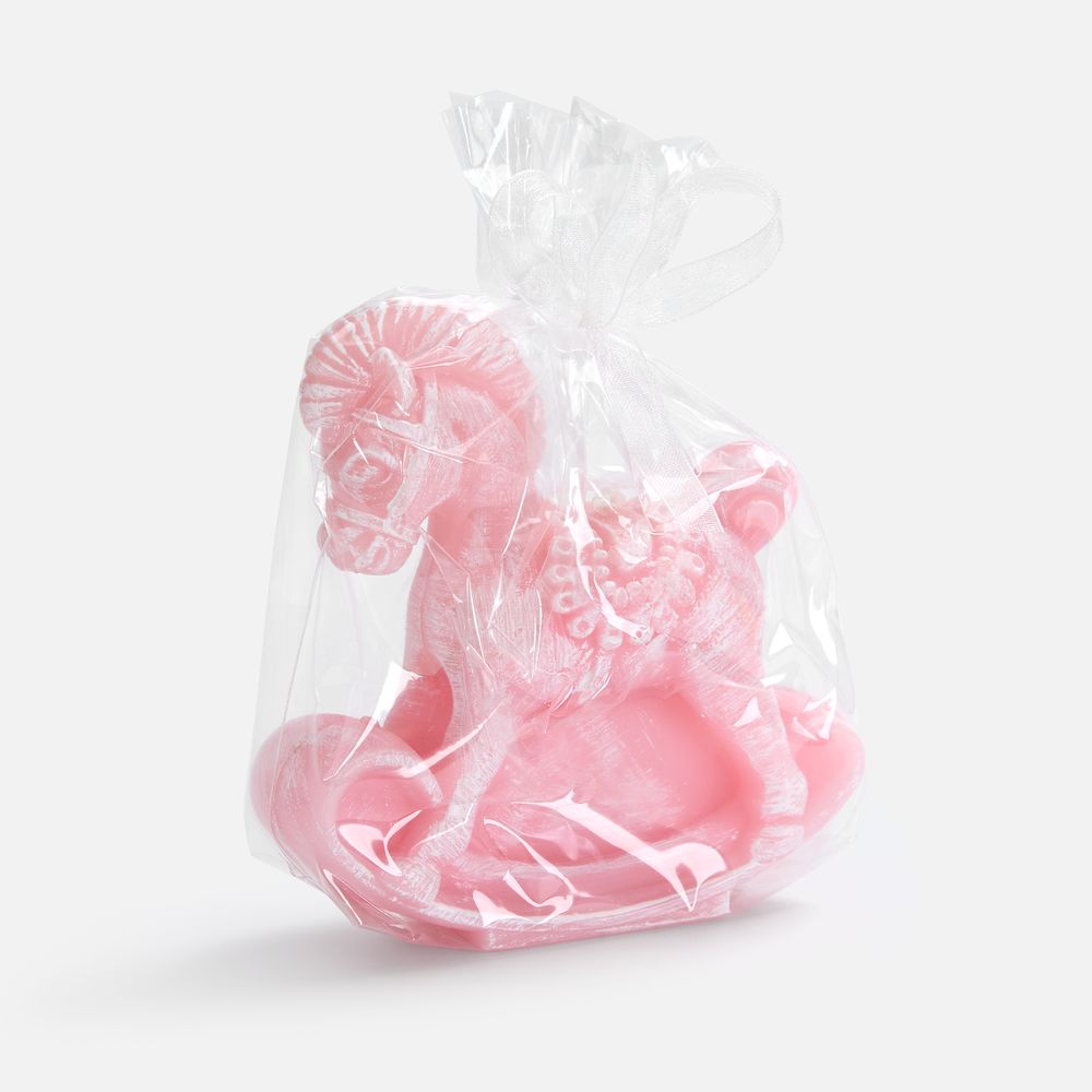 Свеча фигурная «Лошадка-качалка», розовая-1