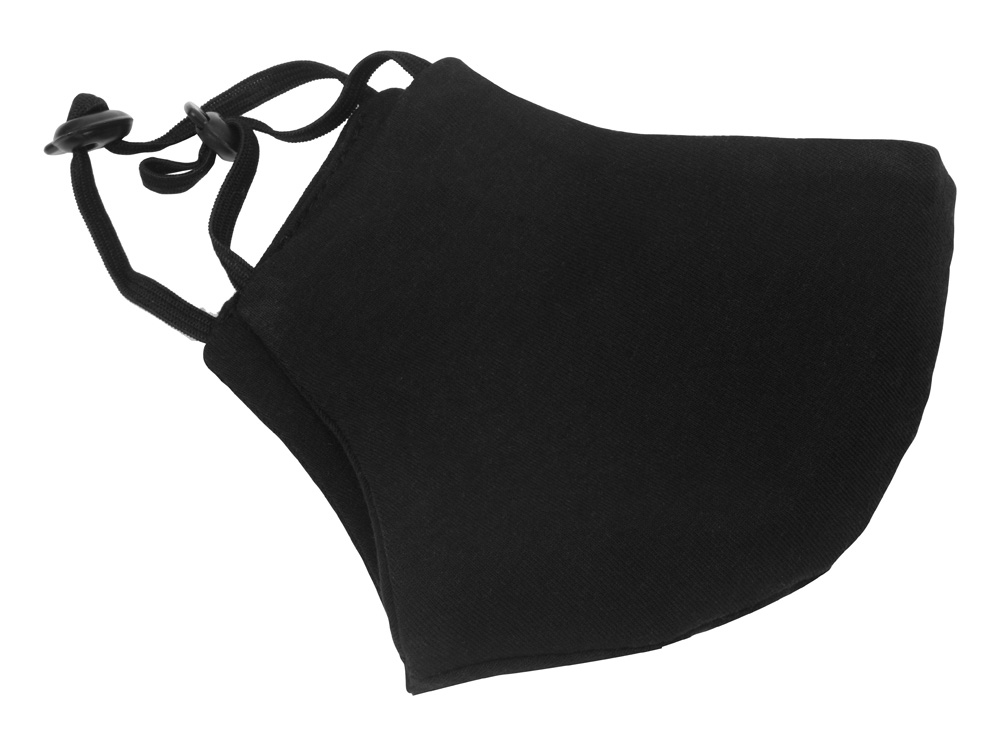 Маска для лица многоразовая с фиксаторами, черная-6