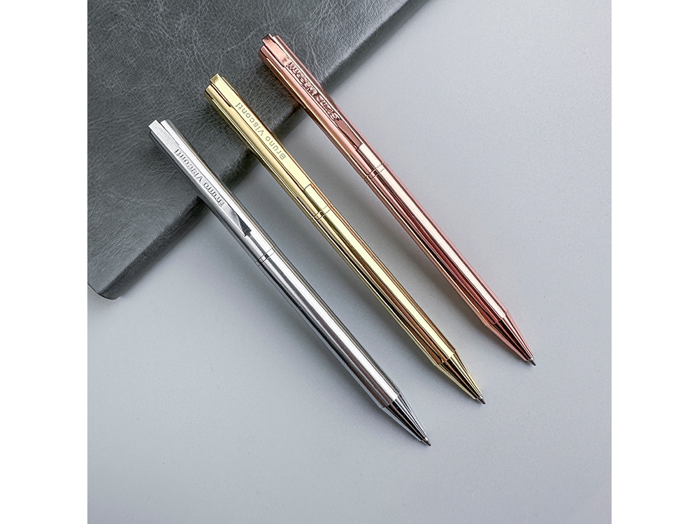 Ручка металлическая шариковая Bergamo, сталь-5