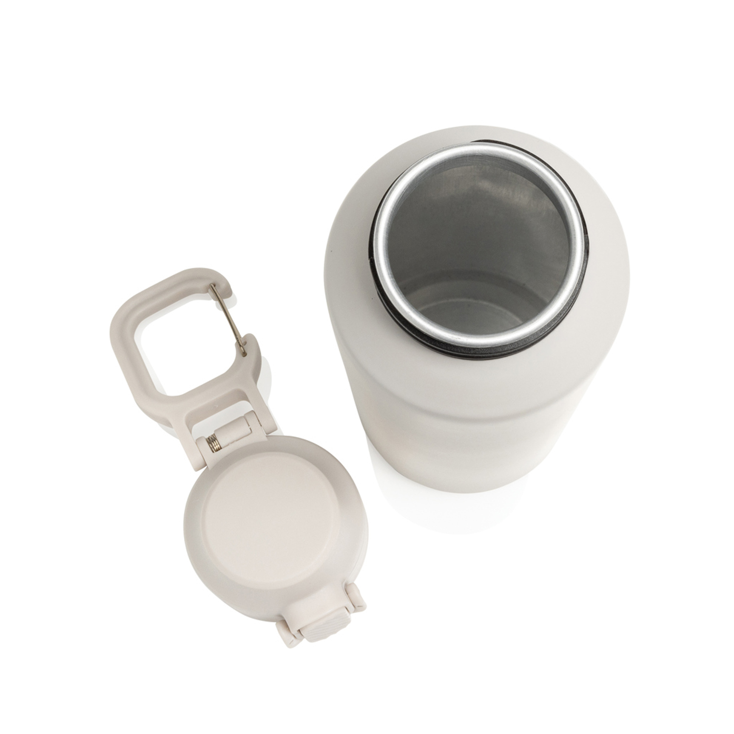 Спортивная бутылка Via из переработанной стали RCS с карабином, 600 мл-8