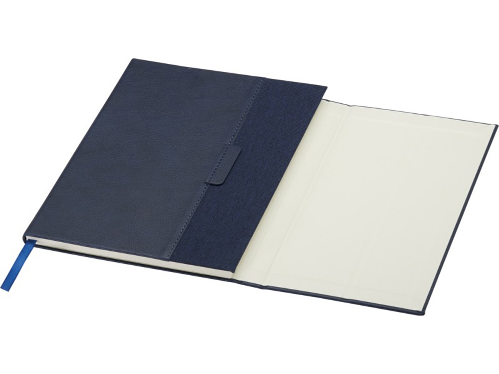Блокнот Alejandra формата А5 с твердой обложкой из переработанной кожи - Синий-3