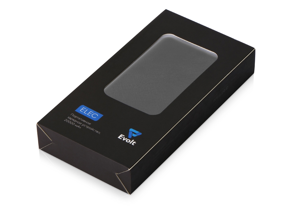 Портативное зарядное устройство Elec, 20000 mAh, черный-8