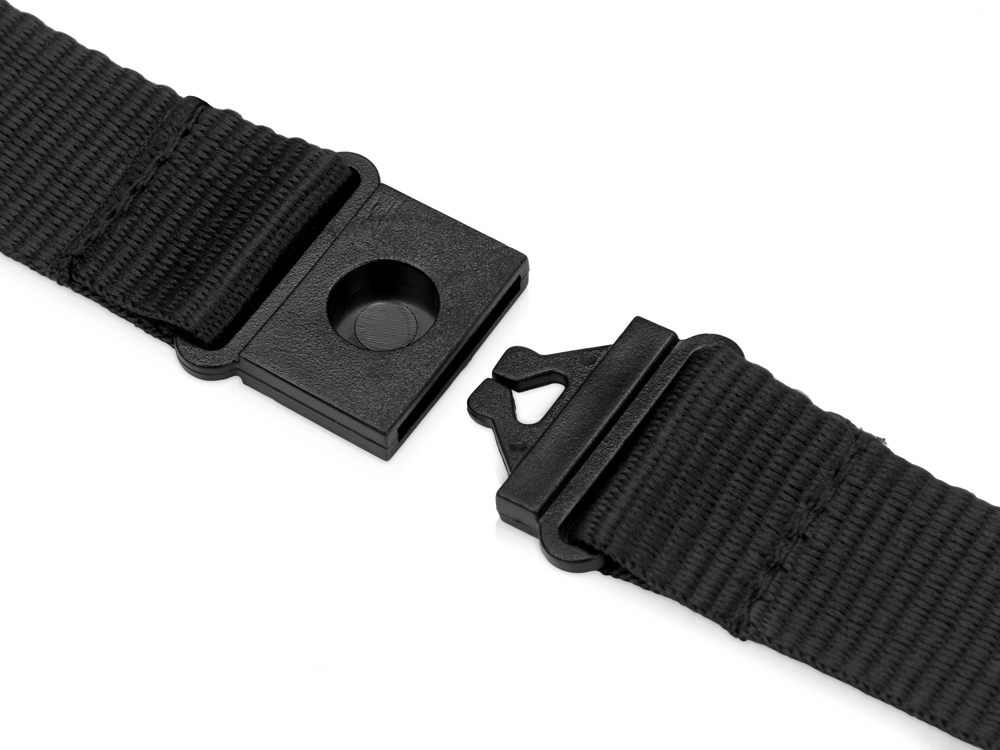 Ланьярд с карабином и замком безопасного разрыва, черный-3