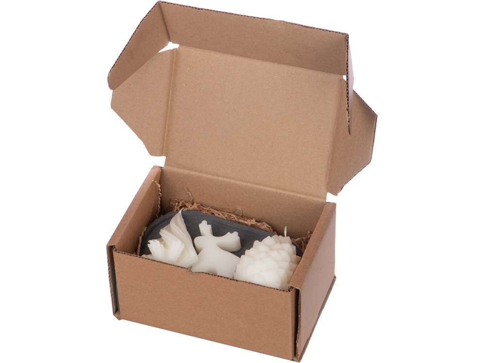 Свечи на подставке Олень, шишка, елочка-7