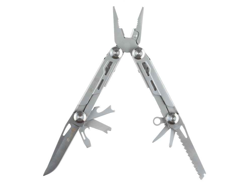 Мультитул Stinger, 105x45 мм, 12 функций, сталь, серебристый, в комплекте нейлоновый чехол-0
