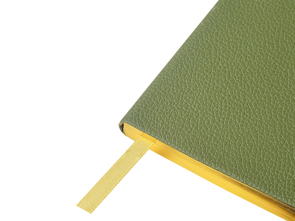 Еженедельник недатированный А6 Verde с нашивкой, зеленый-3