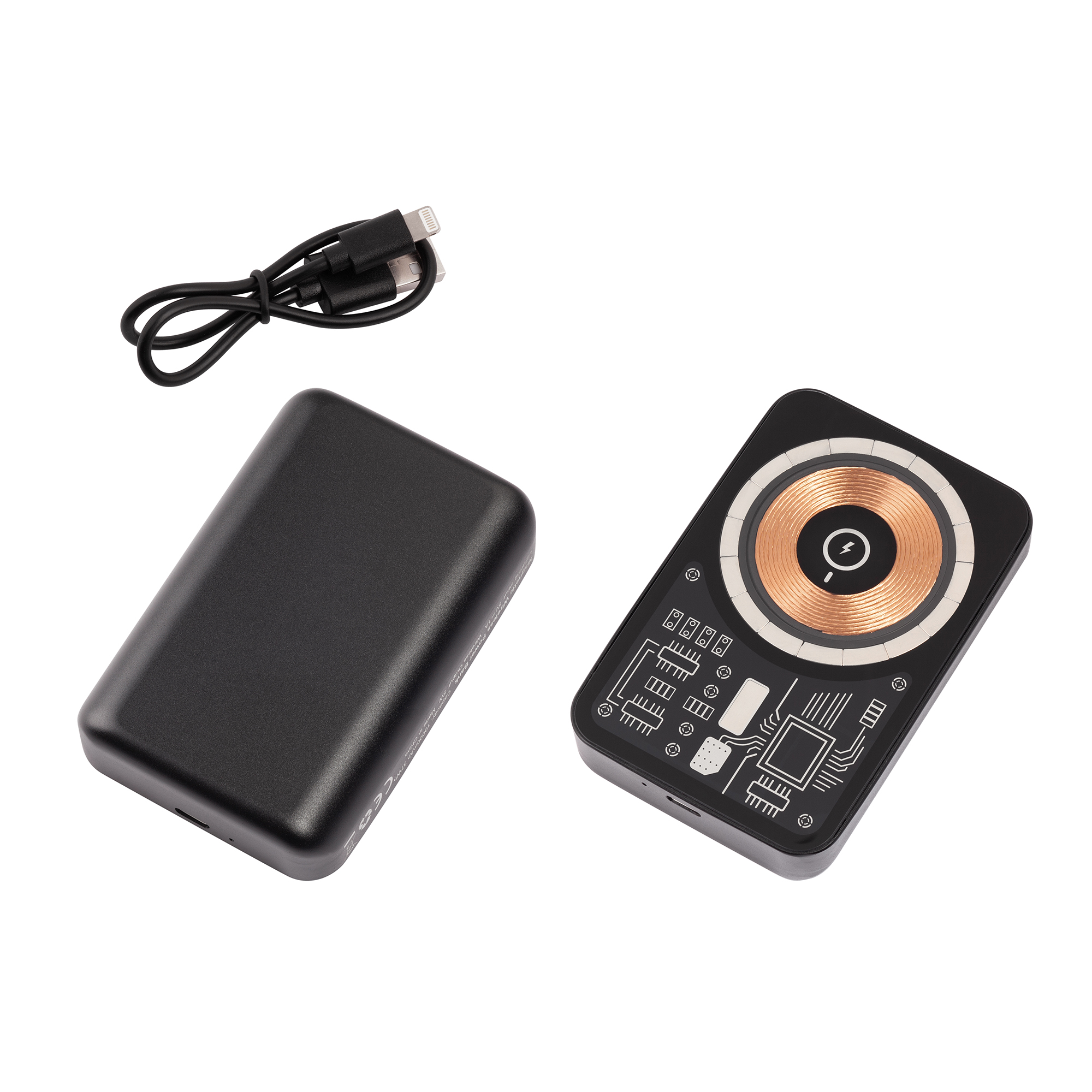 Беспроводное зарядное устройство "Skeleton" 10000 mAh с функцией MagSafe, прозрачный пластик/алюминий-2