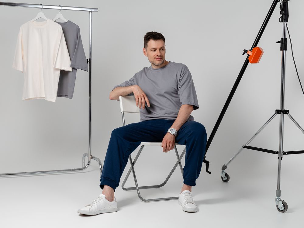 Футболка оверсайз унисекс Kosmos 2.0, светло-серая-4