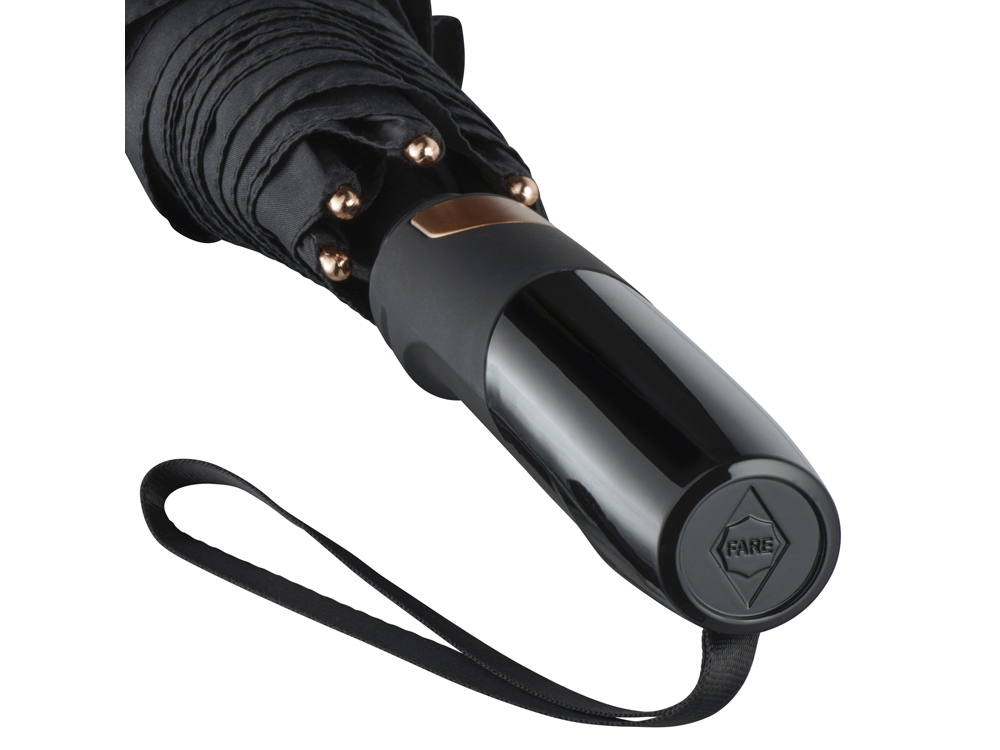 Зонт-трость 7399 Alugolf полуавтомат, черный/медный-8