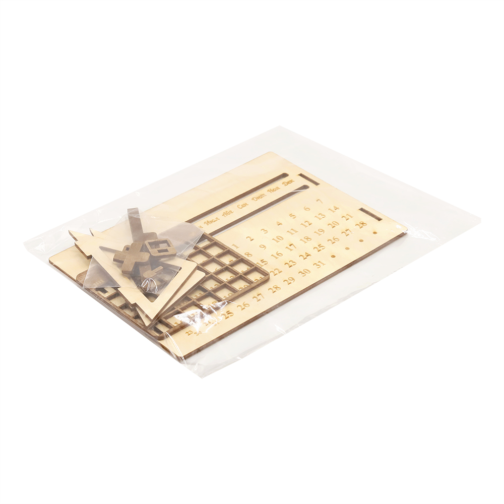 Деревянный вечный календарь, Коричневый-3