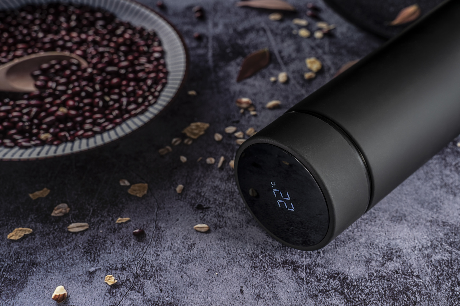 Термос Reactor софт-тач с датчиком температуры (черный)-5