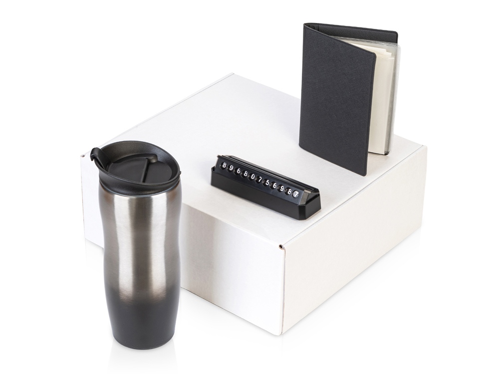 Подарочный набор  Vice с термокружкой, парковочной визиткой и обложкой для документов-0