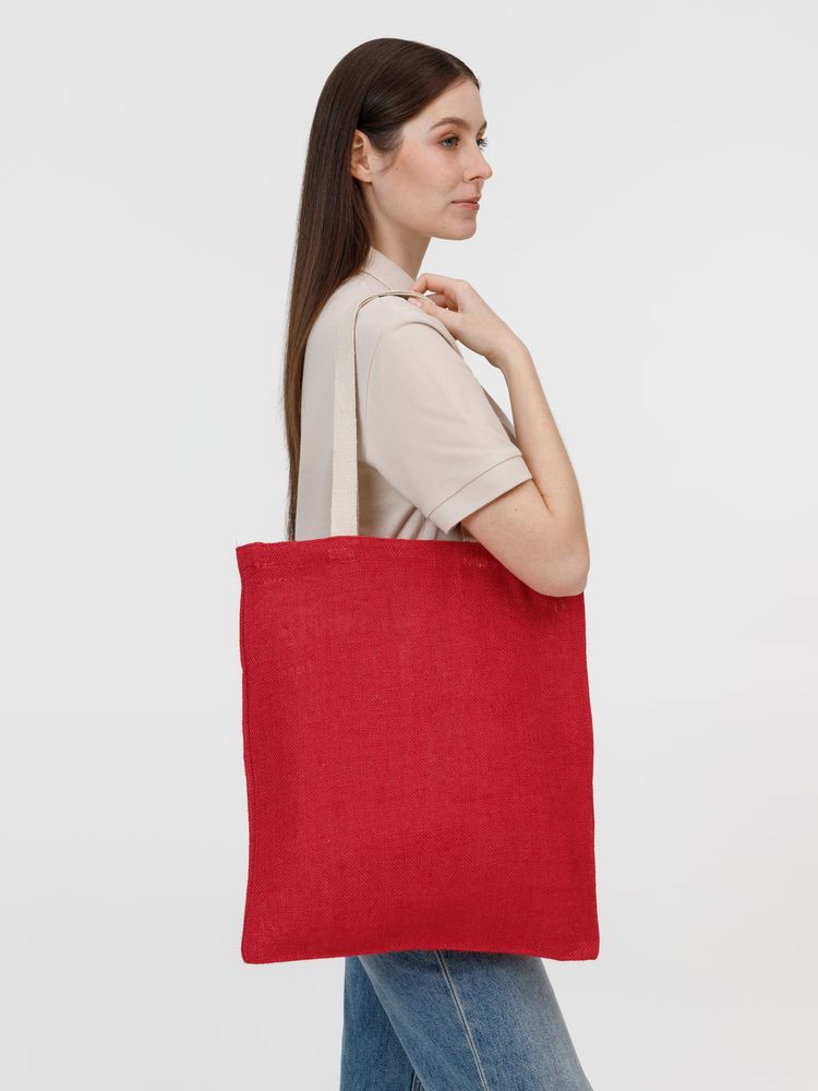 Холщовая сумка на плечо Juhu, красная-5