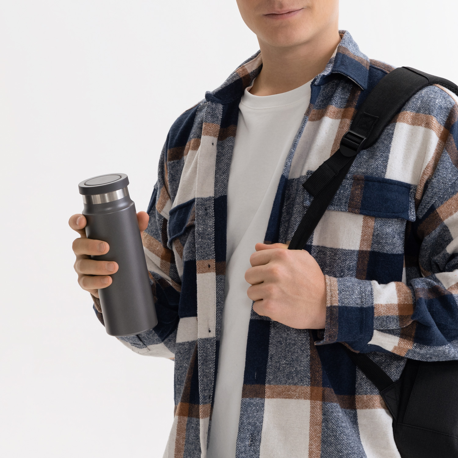 Термобутылка вакуумная герметичная Аллегра, серая-12