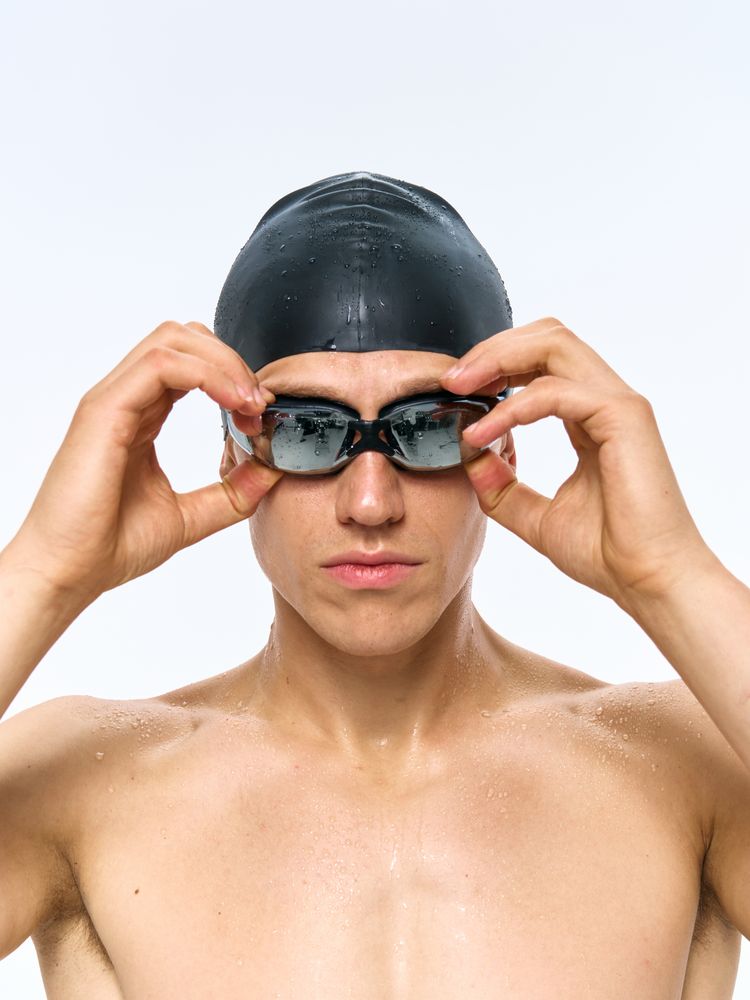 Очки для плавания зеркальные Underwater, черные-1