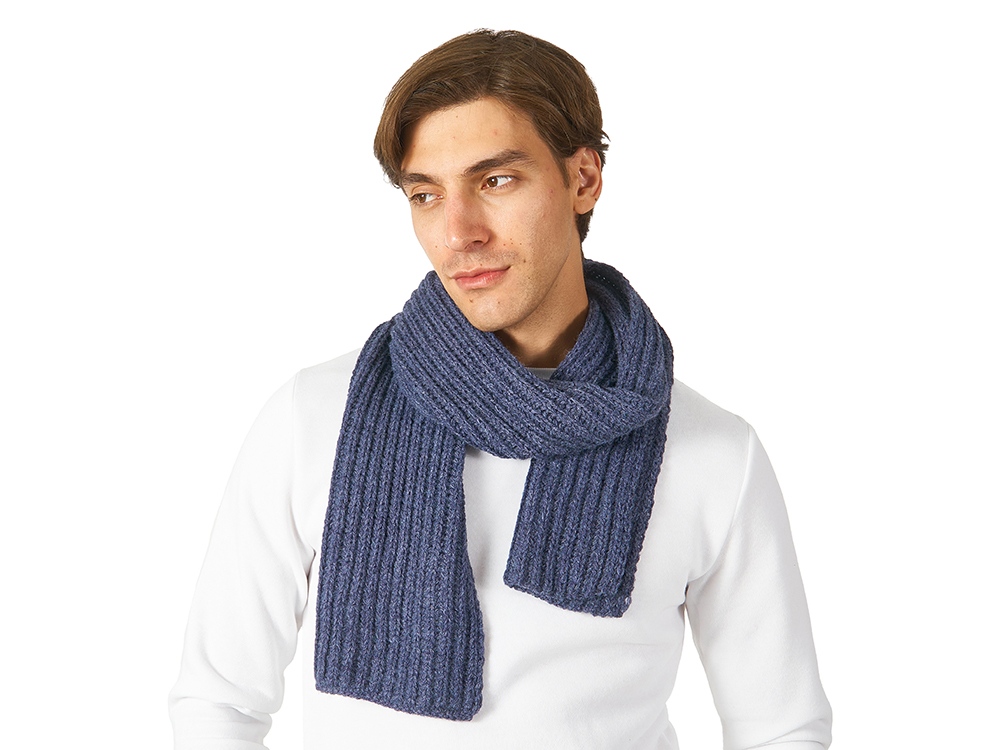 Шарф Nordend, крупный риб, темно-синий меланж-1