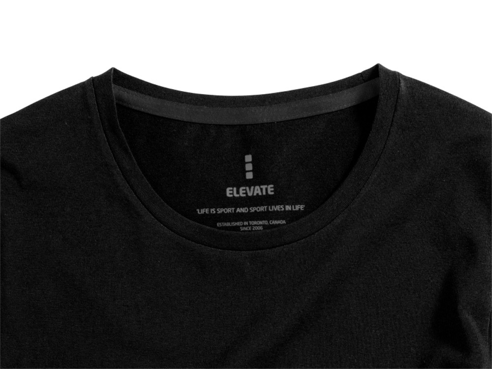 Ponoka мужская футболка из органического хлопка, длинный рукав, черный-2